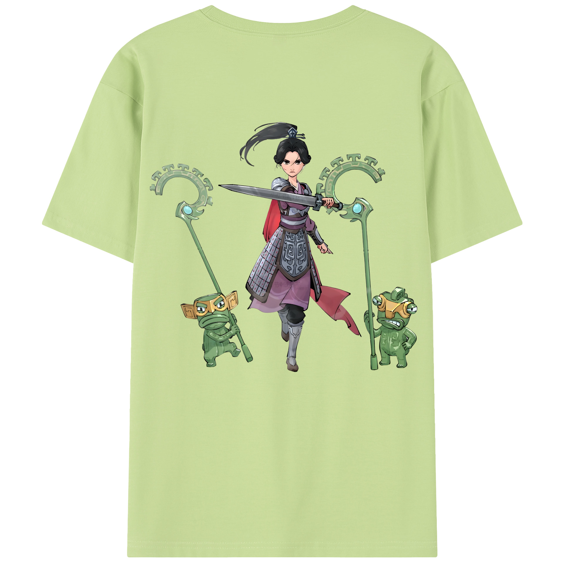 （画像用） Ne Zha 2 ナタ 魔童の大暴れ 綿100％半袖Tシャツ（背面プリント）